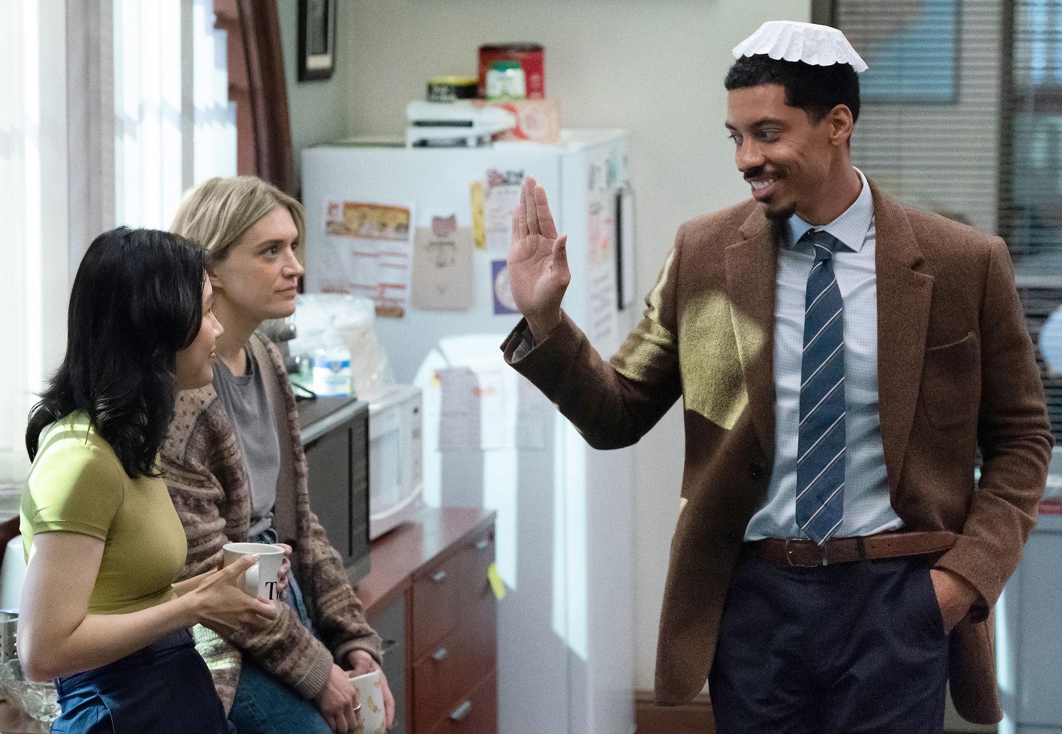 Melvin Green as Detrick with Chelsa Frei as Mare and Ramona Young as Nioole in The Paper