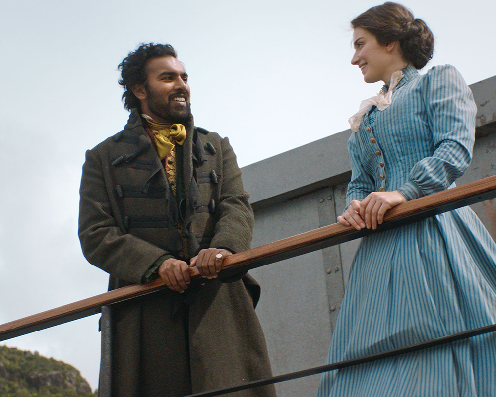 Himesh Patel and Eve Hewsen in The Luminaries