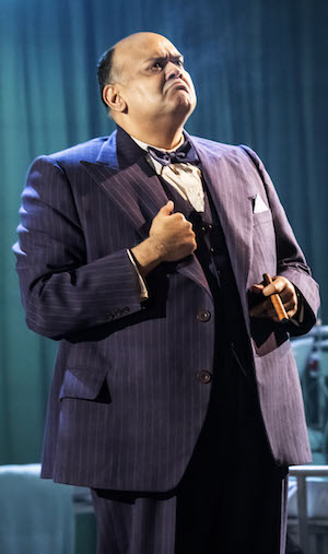 Tony Jayawardena as Winston Churchill in Nye at the National Theatre (c) Johan Persson