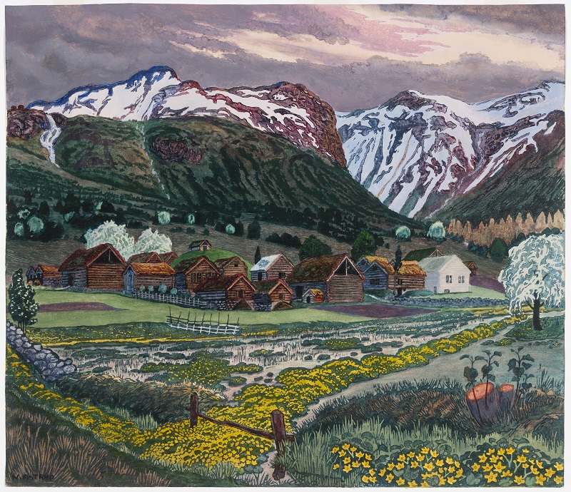 Nikolai Astrup,  Marsh Marigold Night , c.1915, Colour woodcut on pap er, 40.7 x 47 cm,  The Savings Bank Foundation DNB/The Astrup Collection/KODE Art Museums of  Bergen. Photo © Dag Fosse/KODE 