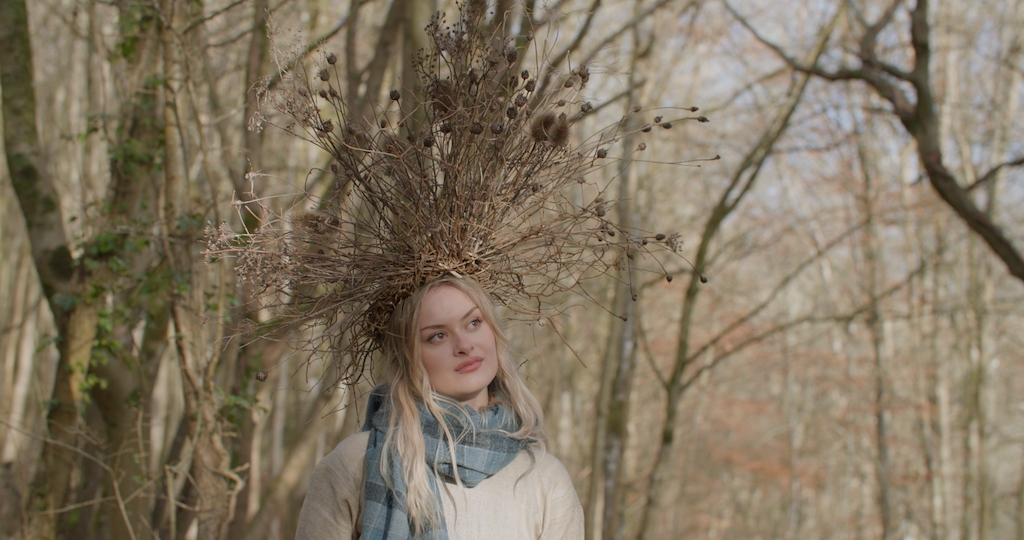 Oonagh Brown wearing the nettle dress