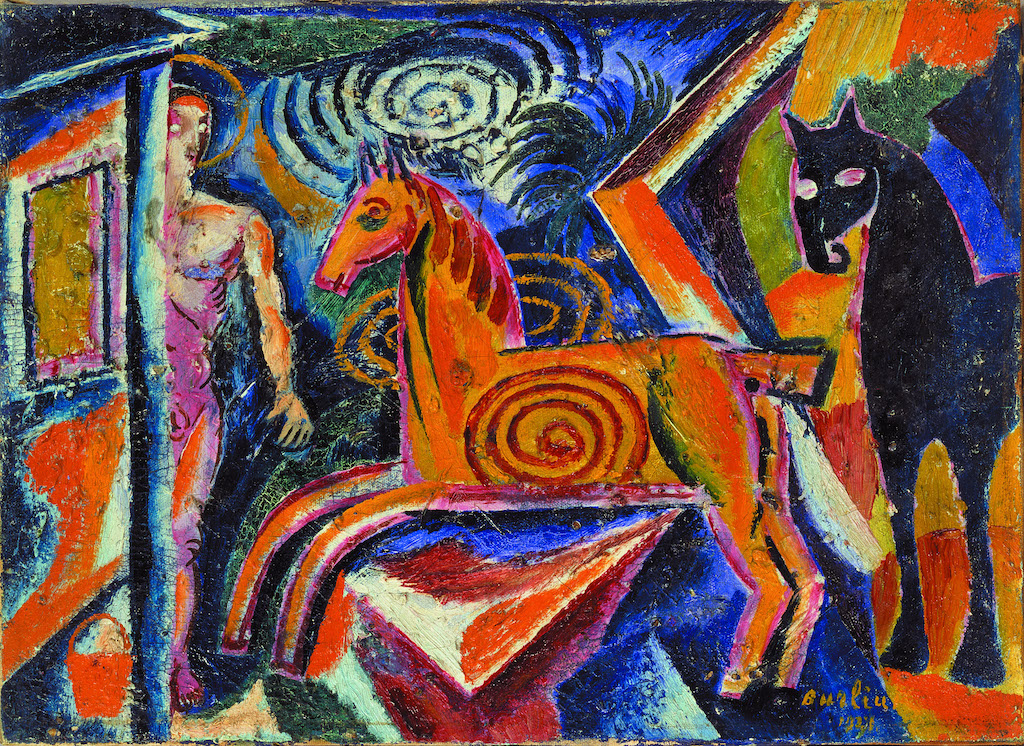 Davyd Burliuk, Carousel, 1921 Oil on canvas, 33 x 45.5 cm National Art Museum of Ukraine © The Burliuk Foundation