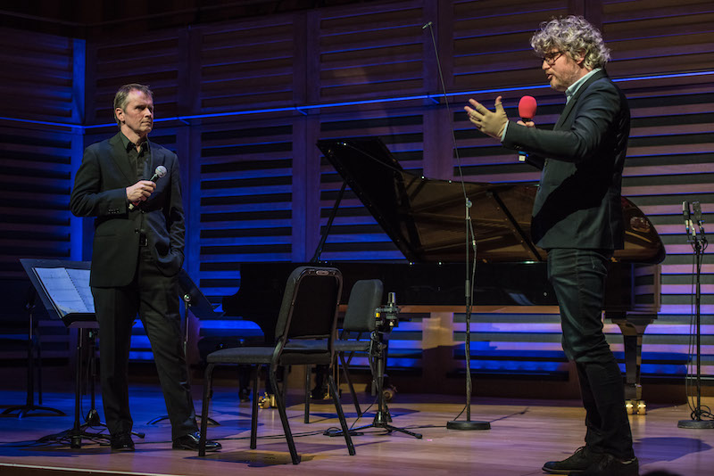 Pianist Steven Osborne talking to presenter Tom Service