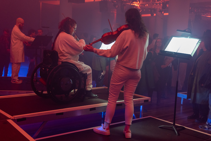 Players from the Paraorchestra in the Clore Ballroom