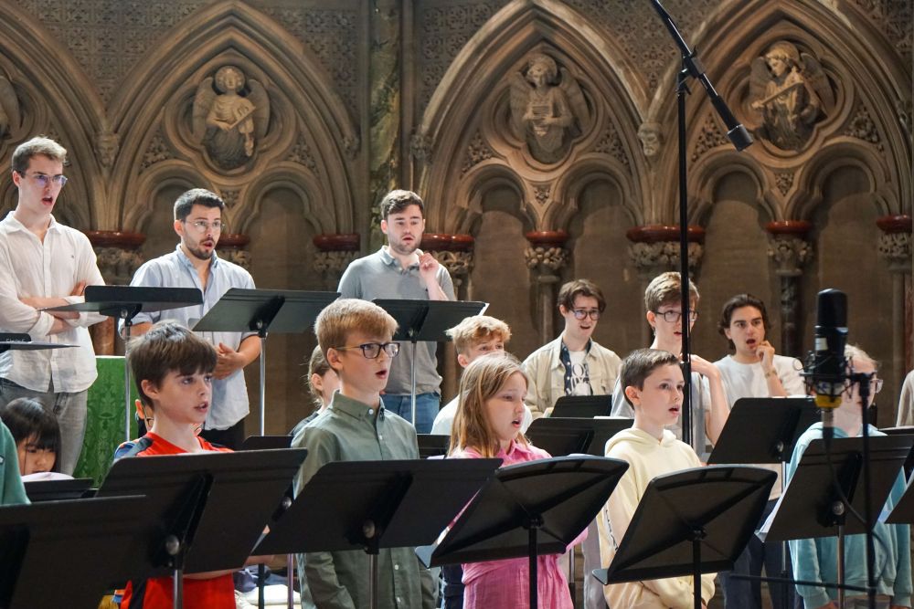 Recording session of St John's College Choir