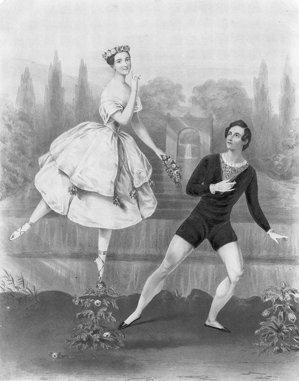 Marie Taglioni as Sylphide, lithograph